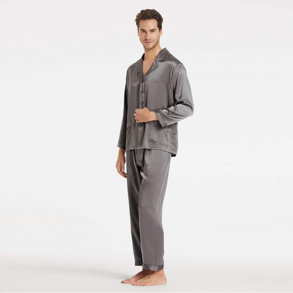 Lilysilk 100 Silk Pajamas Set Men Long 22 Momme Luxury Natural Mulberry Silk Mens Clothing Free 